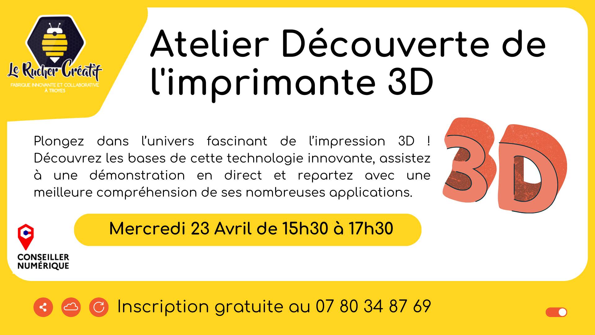Atelier Découverte de l&rsquo;imprimante 3D - 0