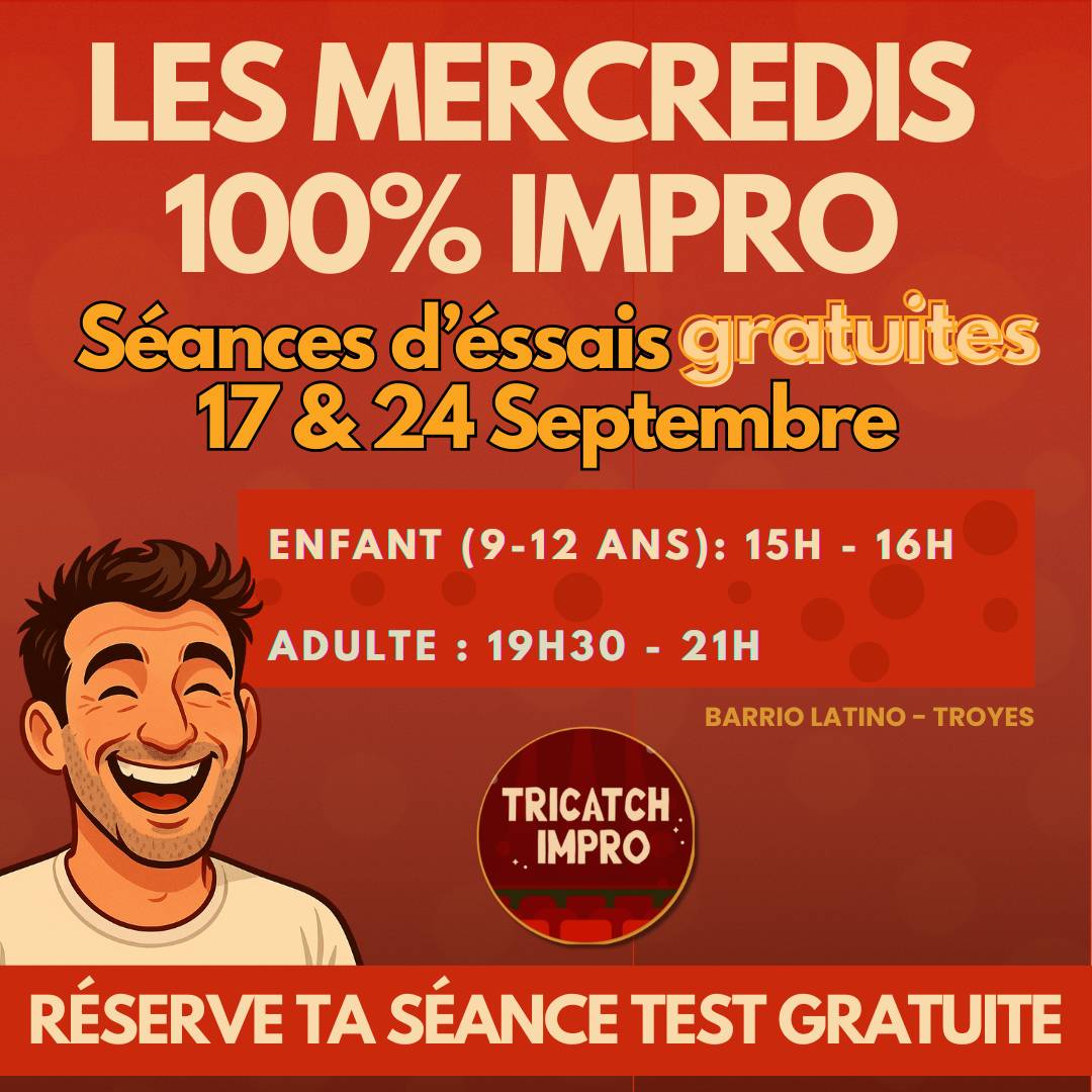 Mercredis de l&rsquo;Impro- Séance d&rsquo;essai gratuite – Atelier théâtre d&rsquo;impro enfant et adulte - 0