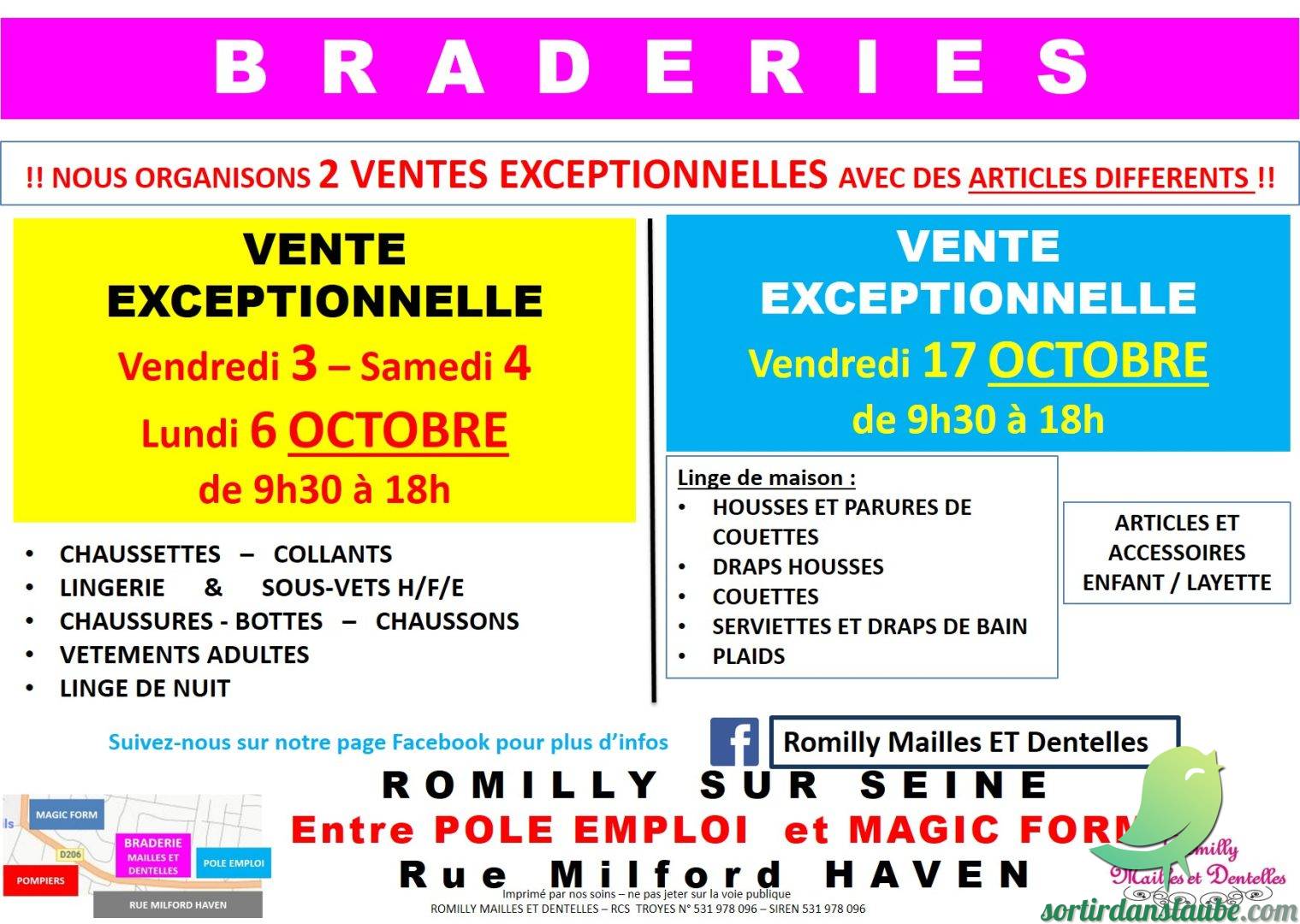 ANNULÉE pour le 6! Braderie Romilly Mailles et Dentelles - 0
