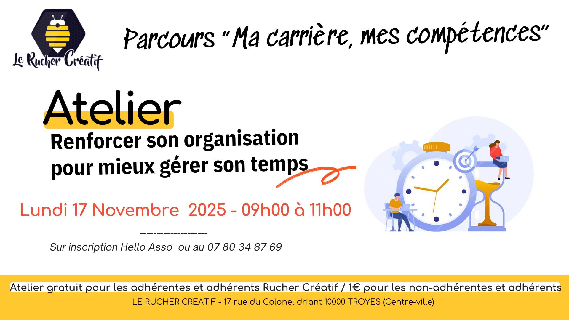 ANNULÉ! Atelier « Renforcer son organisation pour mieux gérer son temps » - 0