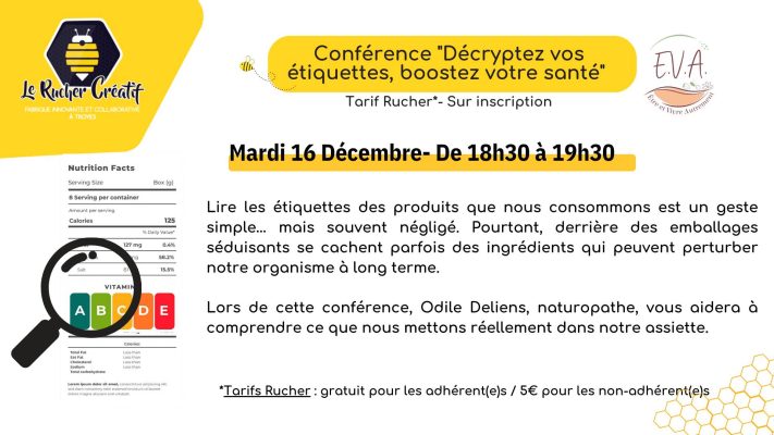 Conférence « Décryptez vos étiquettes, boostez votre santé » - 0