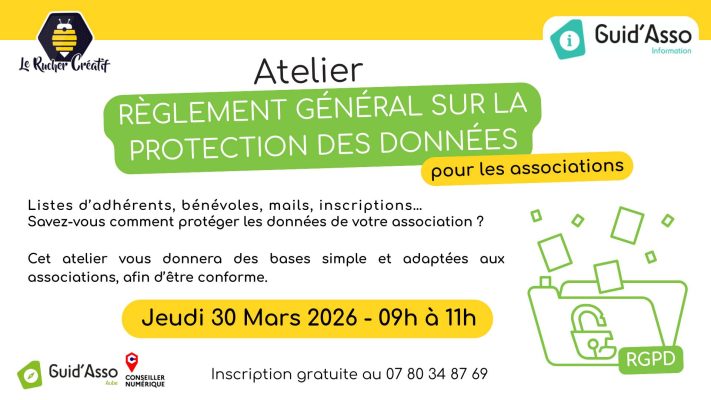 Guid&rsquo;asso : Atelier Règlement Général sur la Protection des Données (RGPD) - 0